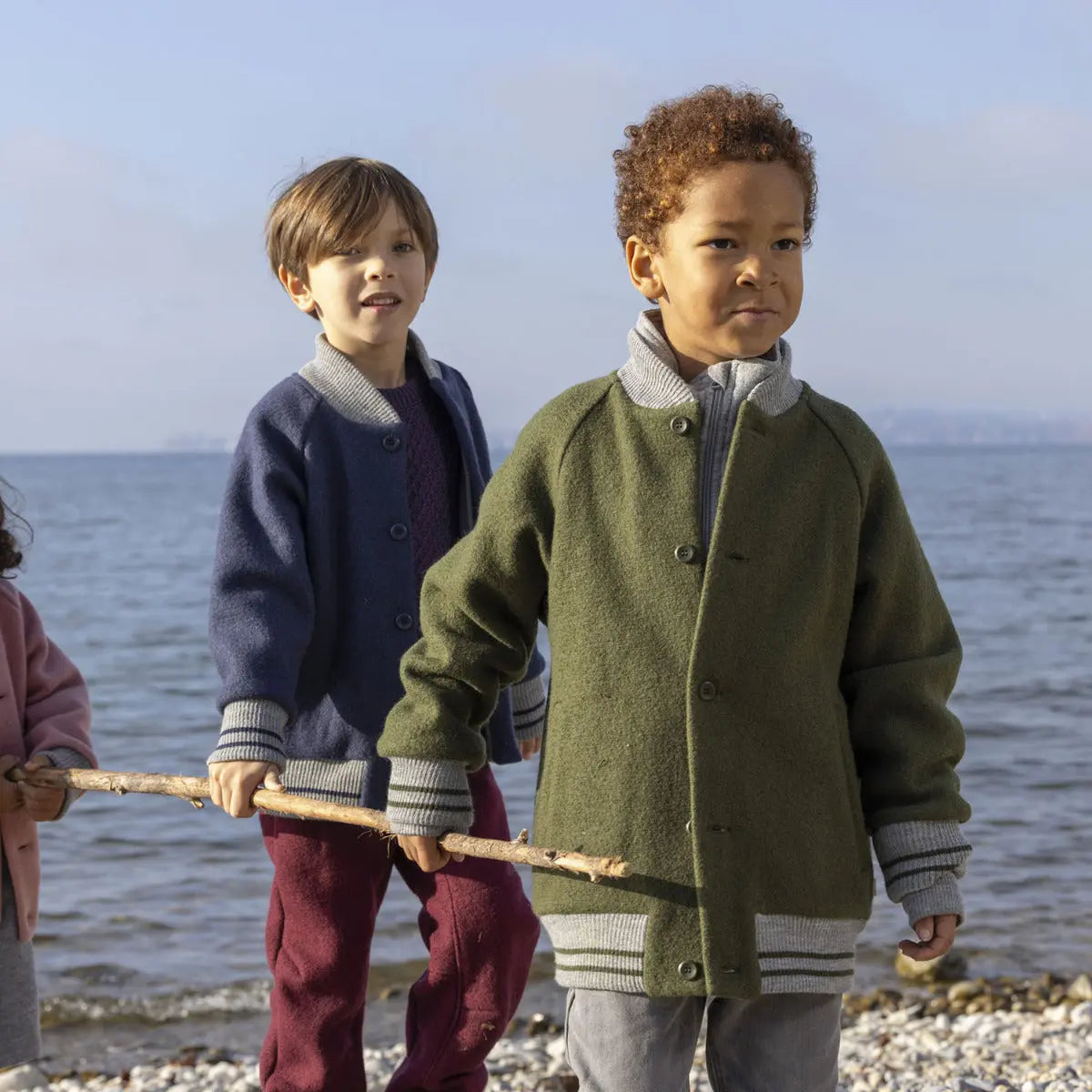 Veste teddy en laine bouillie Disana - Indigo - Lilinappy