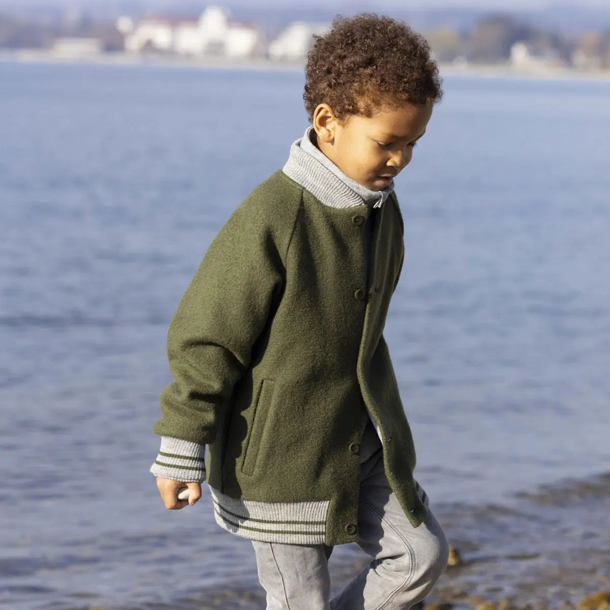 Veste teddy en laine bouillie Disana - Caramel - Lilinappy