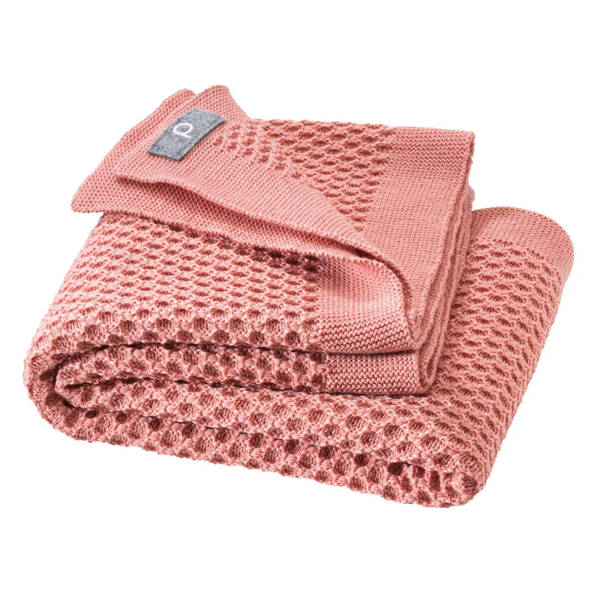Couverture bébé nid d'abeilles en laine Disana - Soft pink