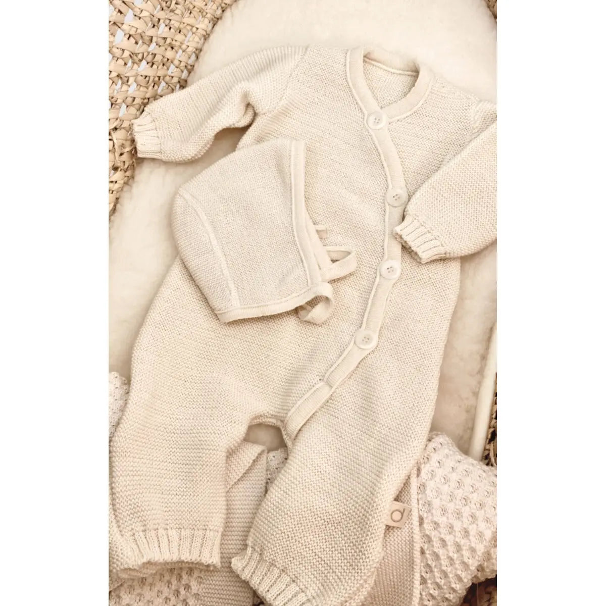 Combinaison en laine tricotée Disana - Naturel - Lilinappy