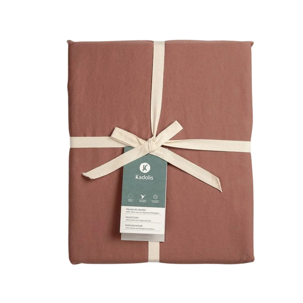 Taie d’oreiller bébé en coton bio Kadolis - Terracotta 40x60cm