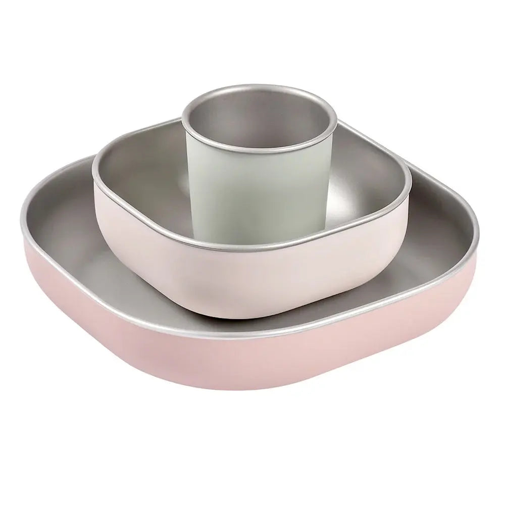 Coffret repas bébé inox Béaba - Barbe à papa
