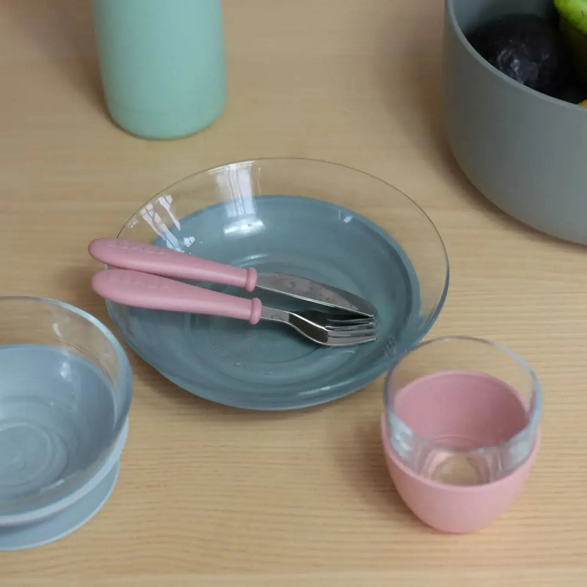 Coffret repas bébé en verre Béaba x Duralex - Eucalyptus