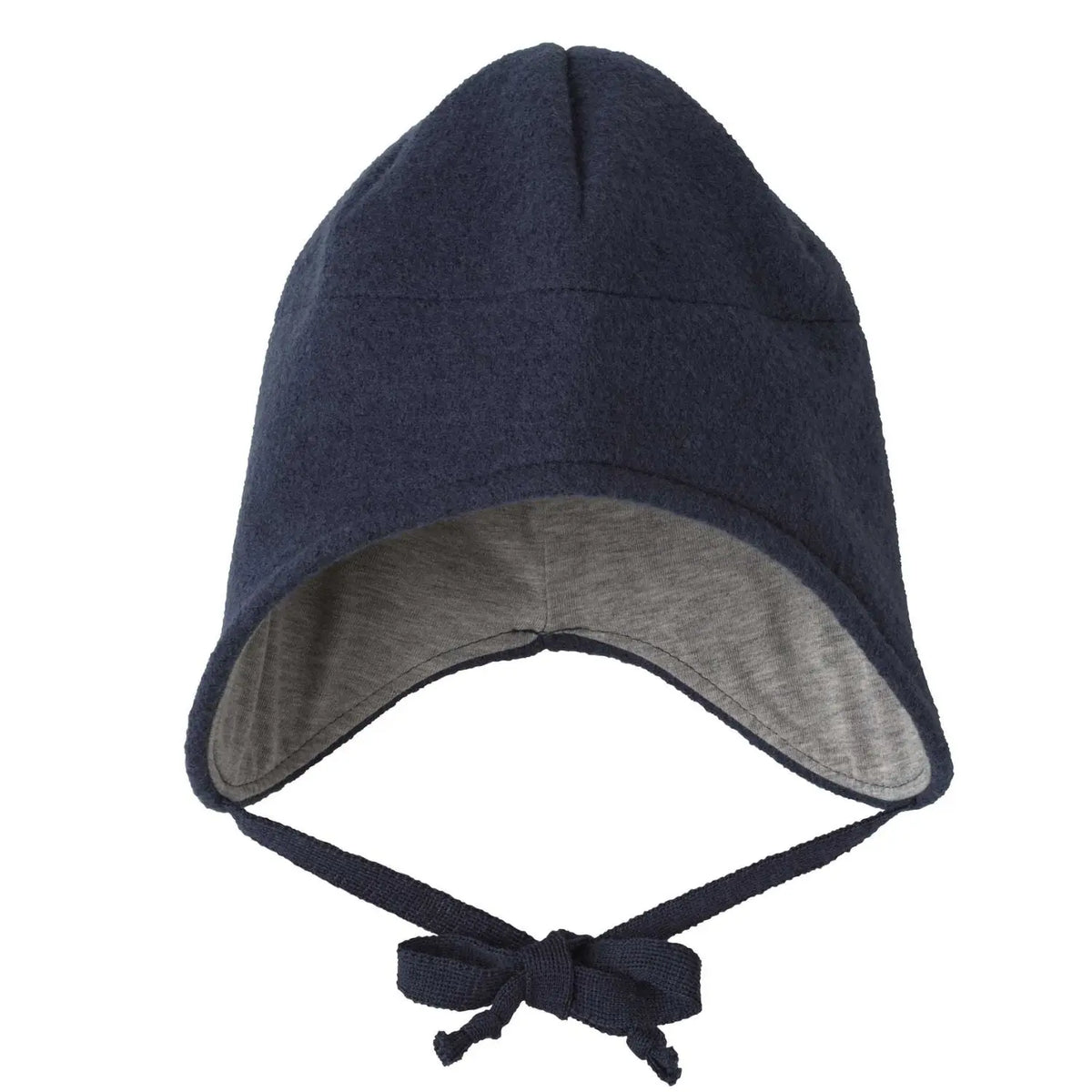 Bonnet enfant en laine bouillie mérinos bio Disana - Indigo - Lilinappy