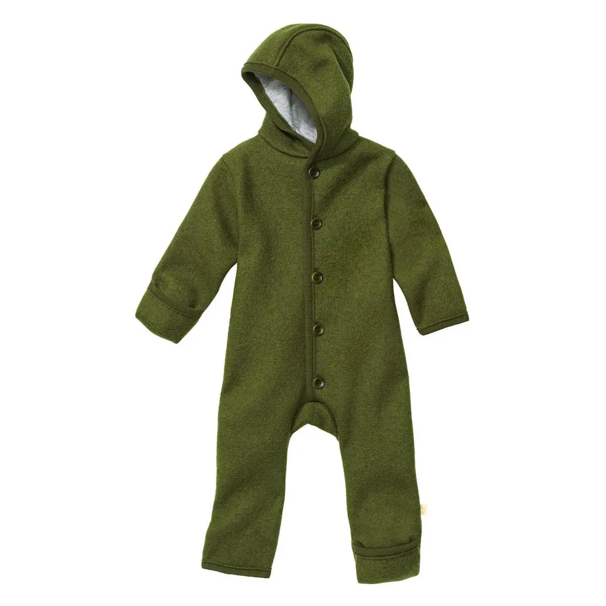 Combinaison bébé en laine bouillie Disana - Olive - Lilinappy