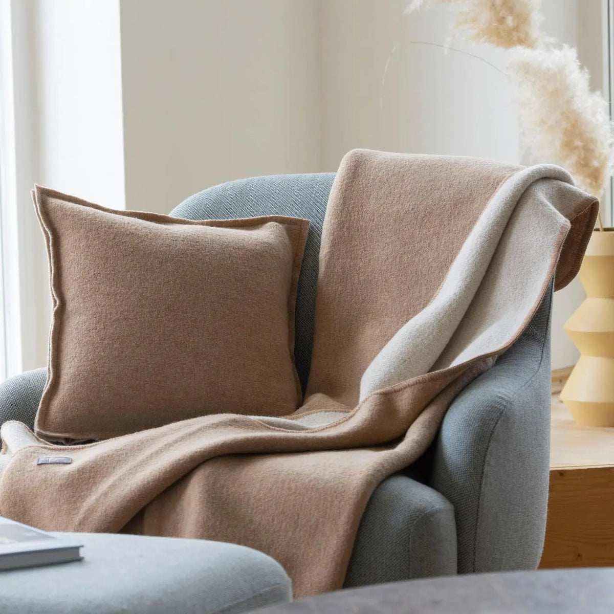 Couverture en laine bouillie bio double face Disana