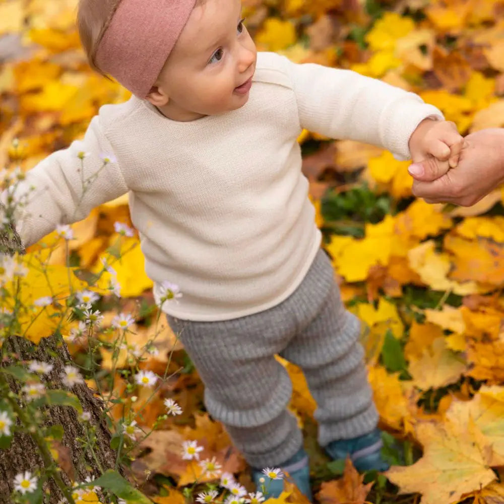 Leggings bébé en laine mérinos Disana - Dove Blue - Lilinappy