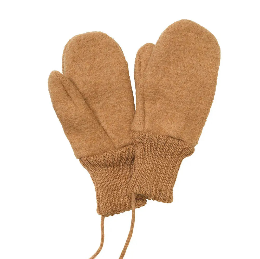 Moufles en laine bouillie Disana - Caramel