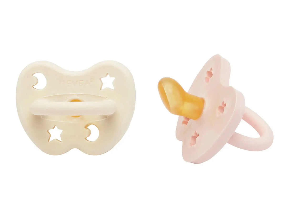 2 tétines en caoutchouc naturel Hévéa - Pink et Milky white 0/3mois - Lilinappy