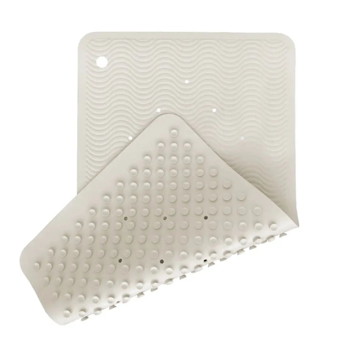 Tapis de bain en caoutchouc Hevea 69x39cm Wave - Sable