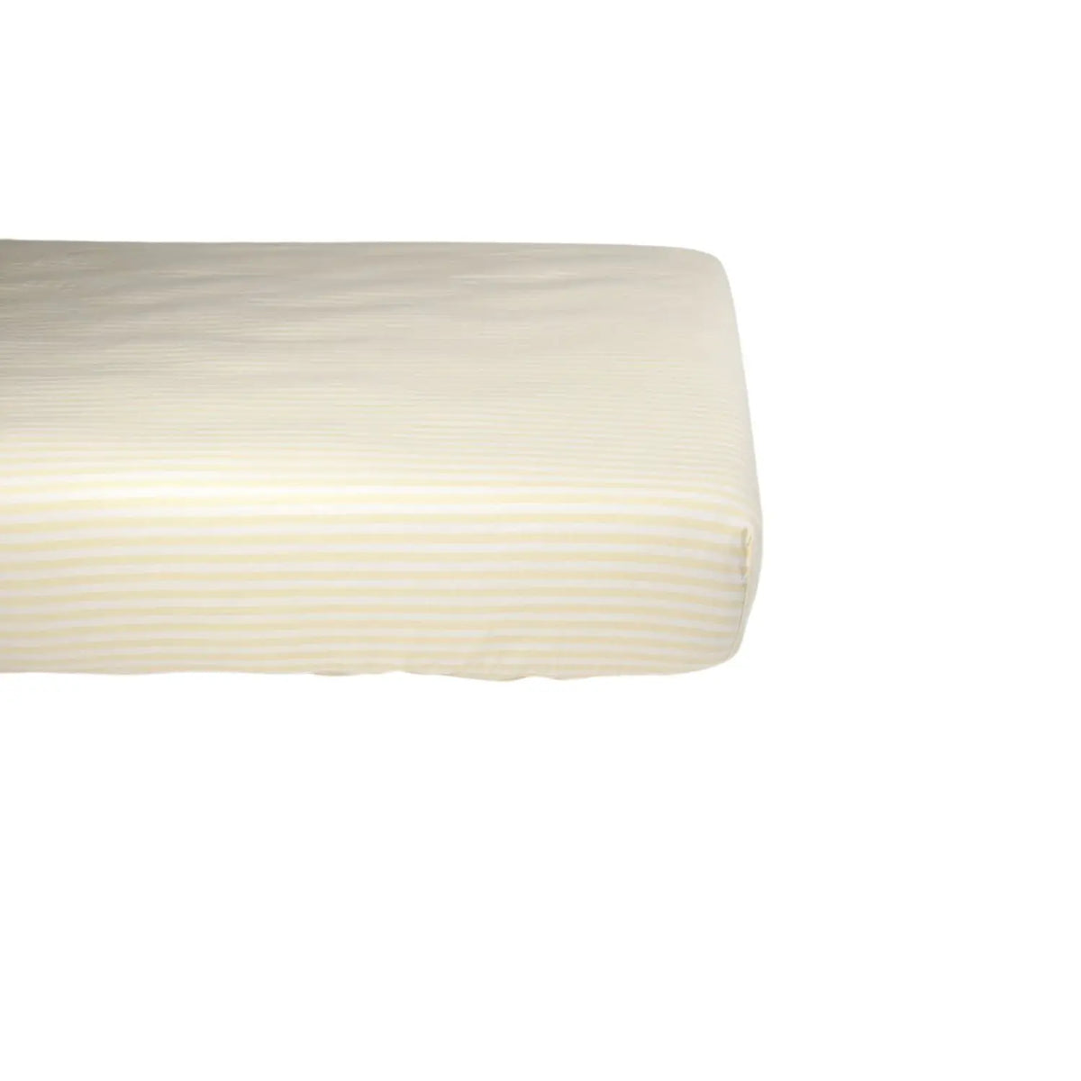 Drap-housse pour lit bébé en coton bio Kadolis - Rayé jaune