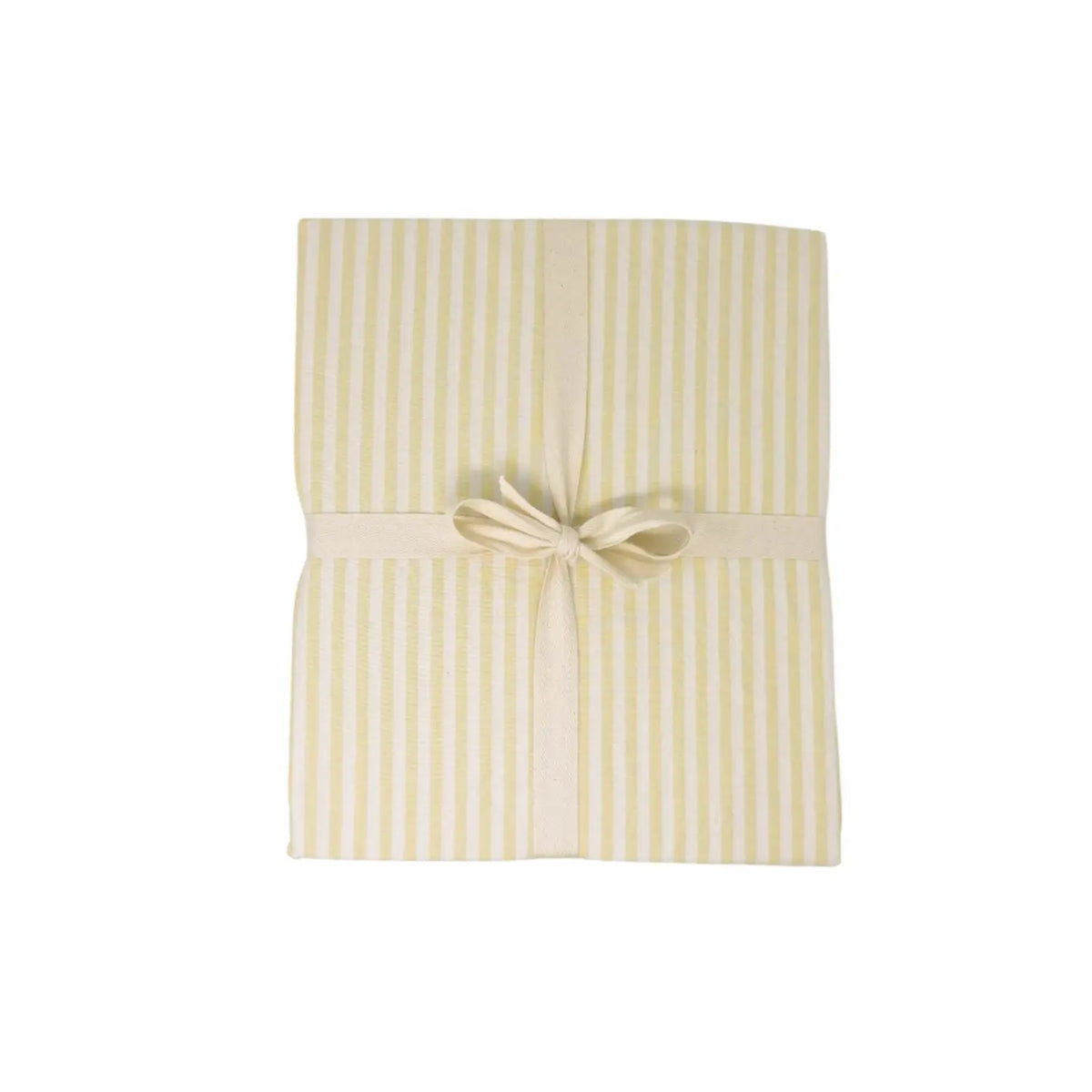 Drap-housse pour lit bébé en coton bio Kadolis - Rayé jaune