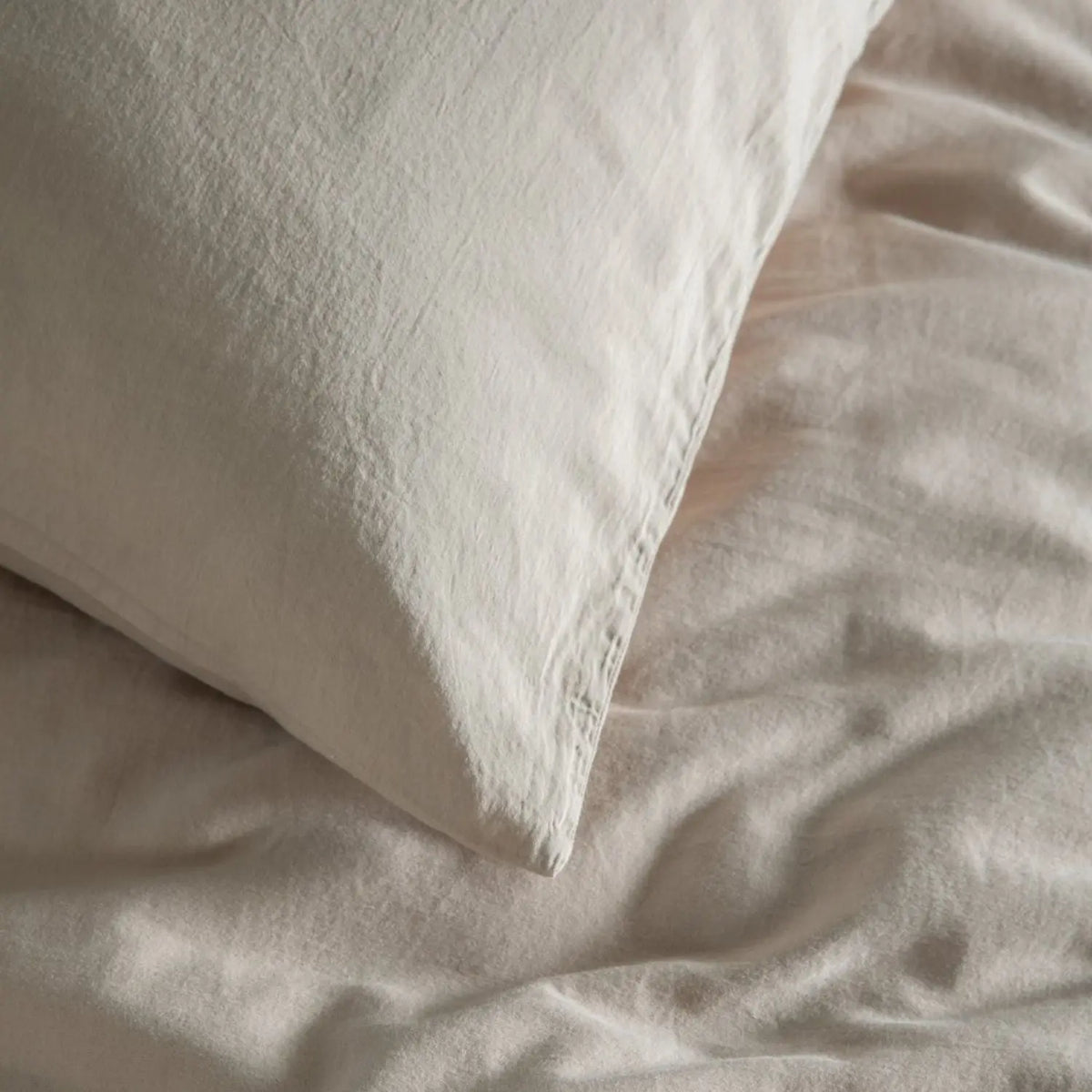 Taie d'oreiller Satin de Coton Bio lavé Kadolis - Lin