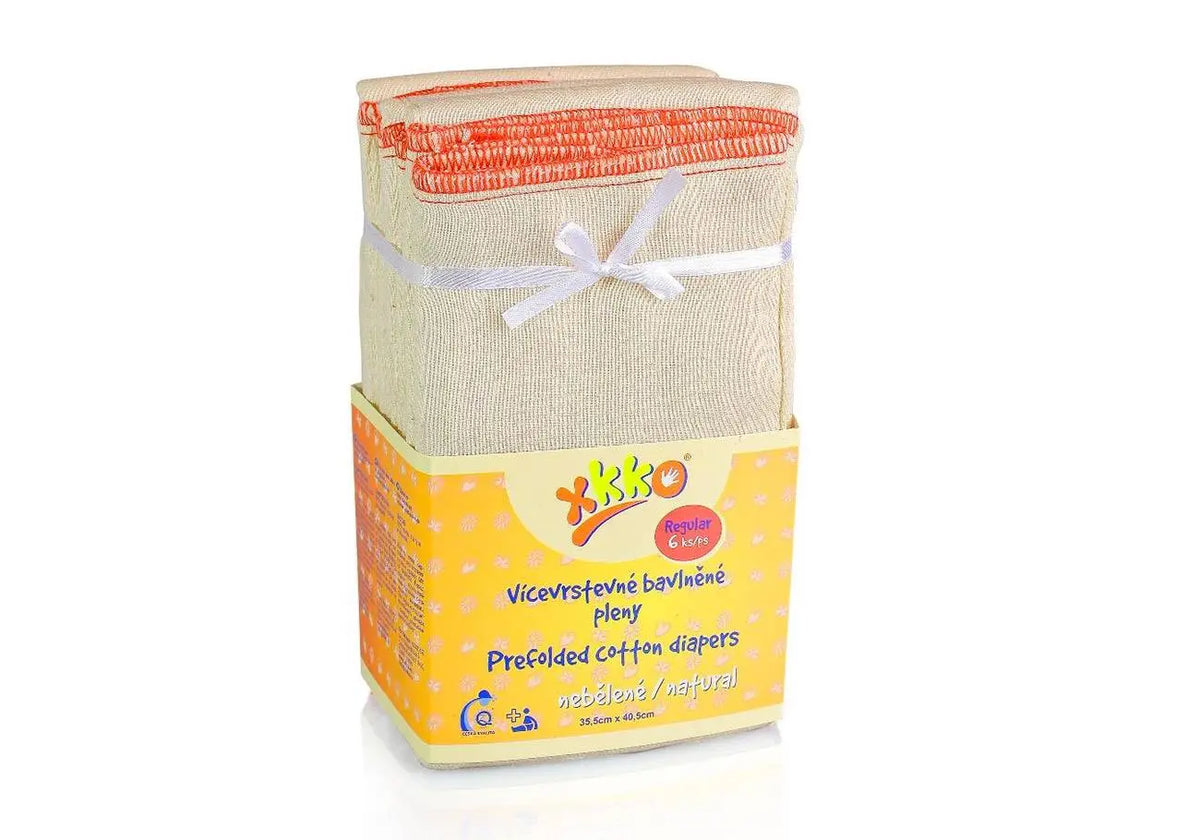 Lot de 6 langes préplié en coton Xkko - Lilinappy