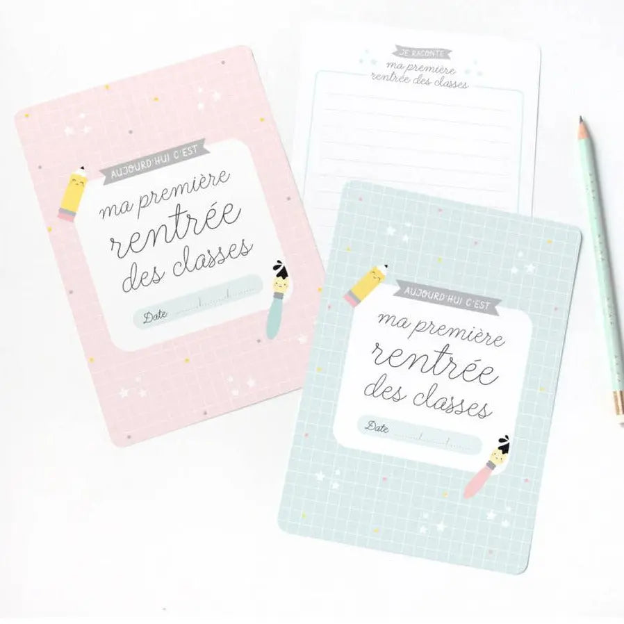 Grande carte "Ma première rentrée" Zü - Rose - Lilinappy