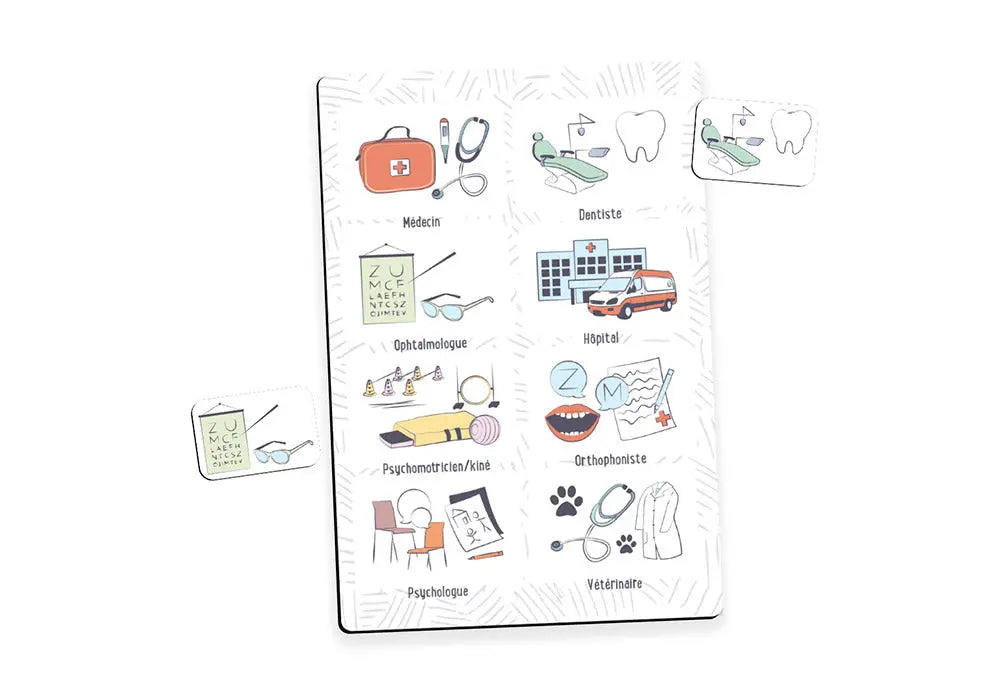 Ensemble de magnets "soins" et rdv médicaux pour semainier ou planeur mensuel Atelier Gigogne