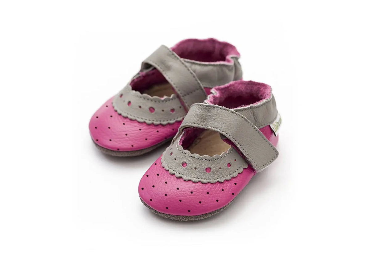 Chaussons pour bébé en cuir souple haute qualité Magnolia Liliputi