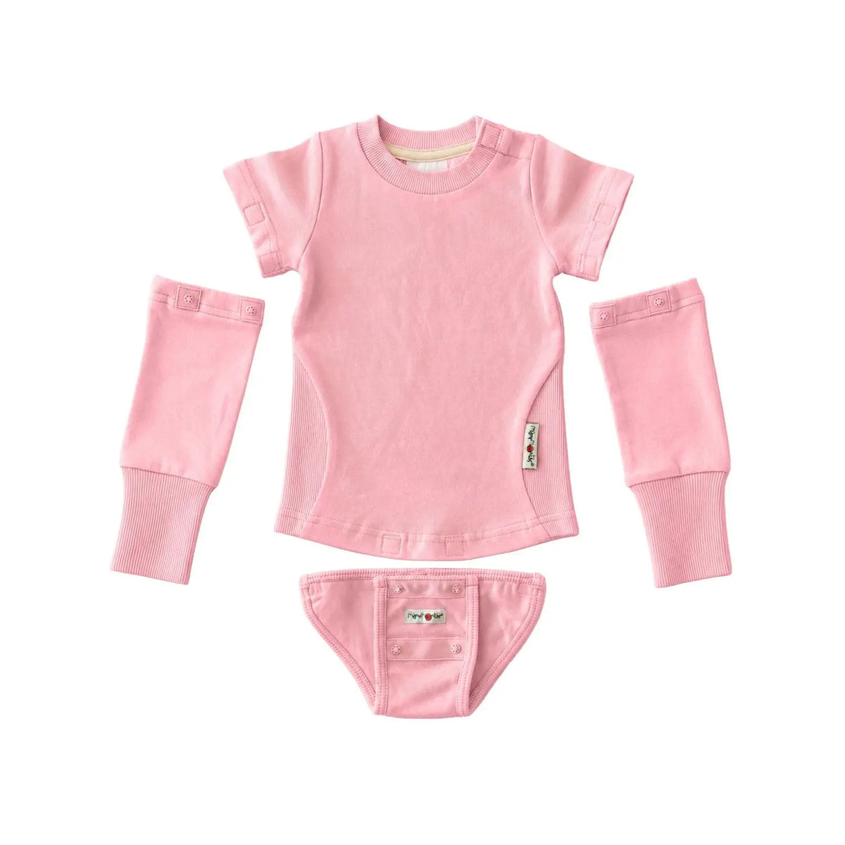 Body 4 en 1 en chanvre et coton bio Manymonths - Strawberry Milk