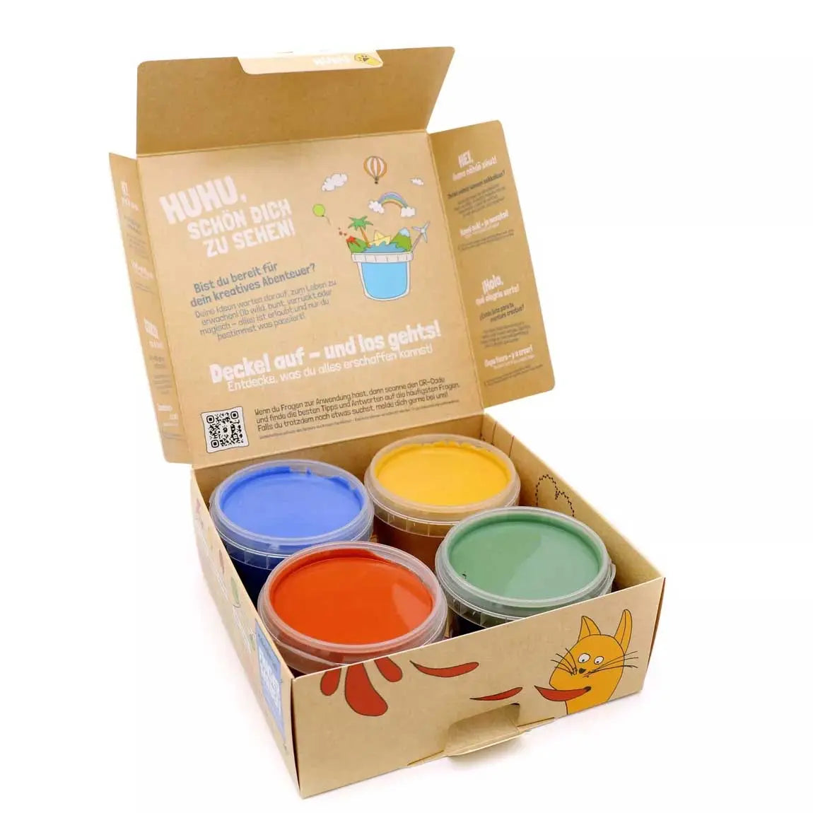 Coffret de 4 Pots de peinture à doigts naturelle Neogrün - Aki - Lilinappy