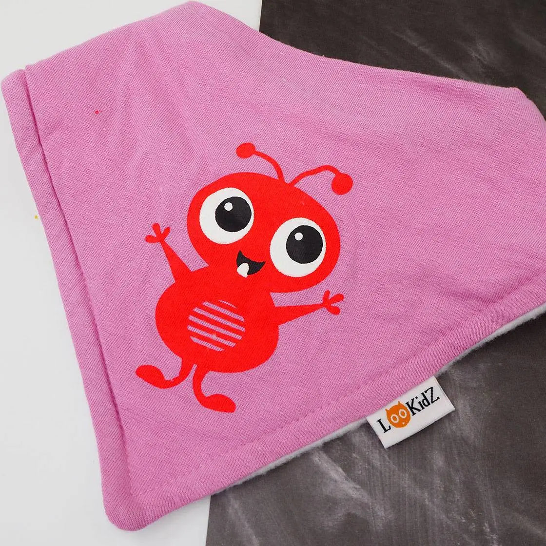 Bavoir bandana Lookidz Ptite dent fond lilas