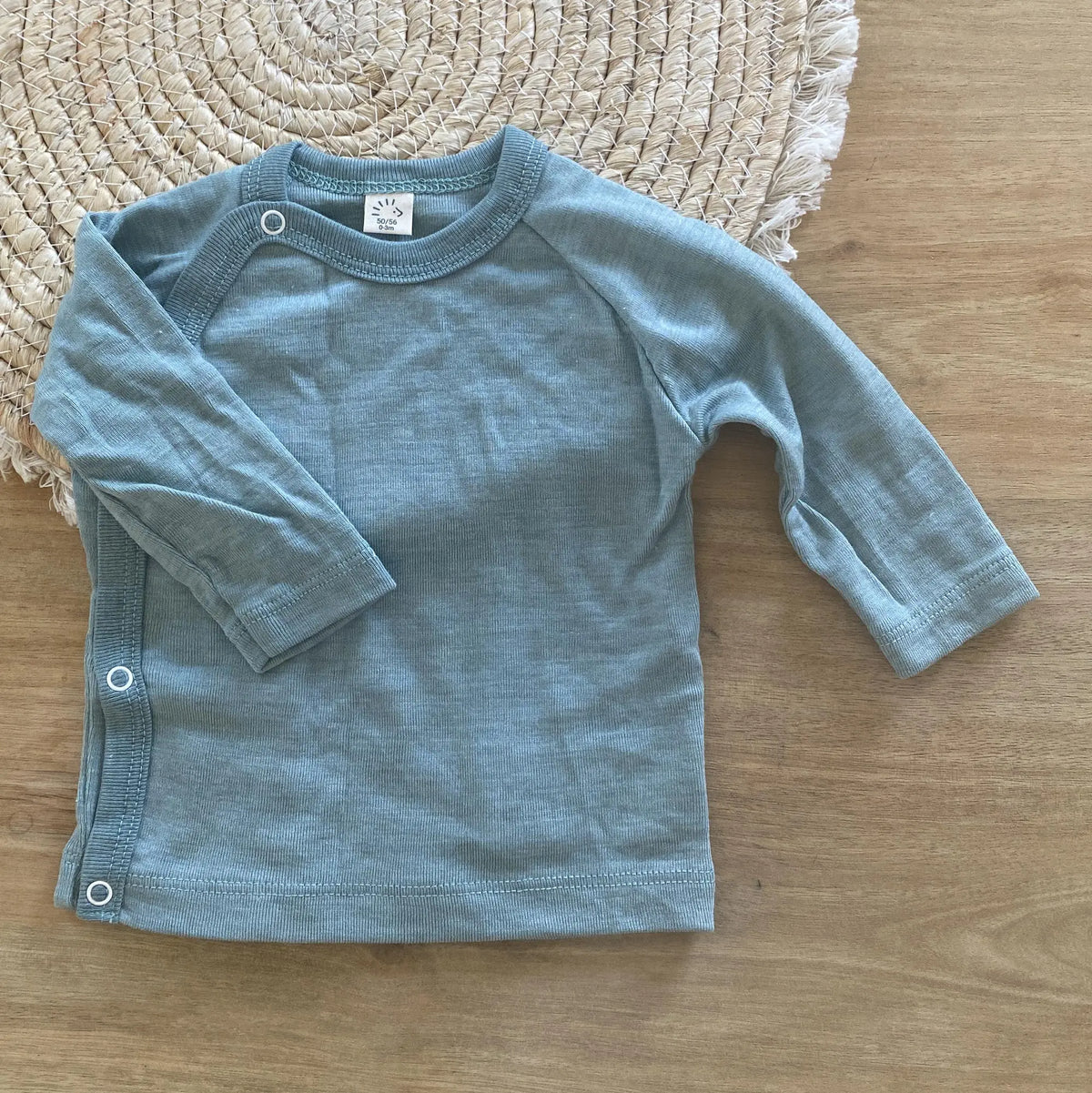 Tee-shirt kimono laine & soie Popolini - Sage Green
