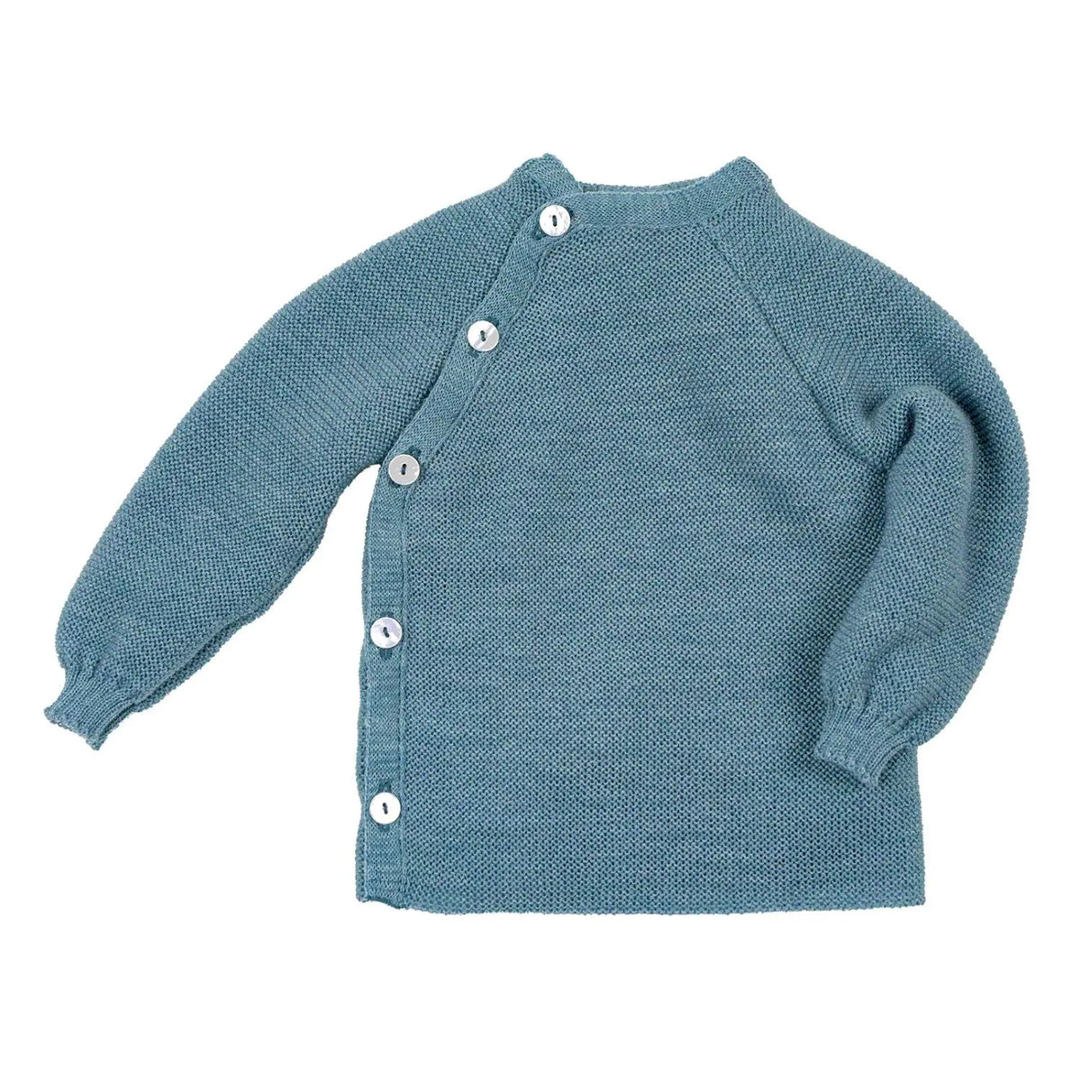 Gilet bébé en laine mérinos bio Reiff – Aqua - Lilinappy