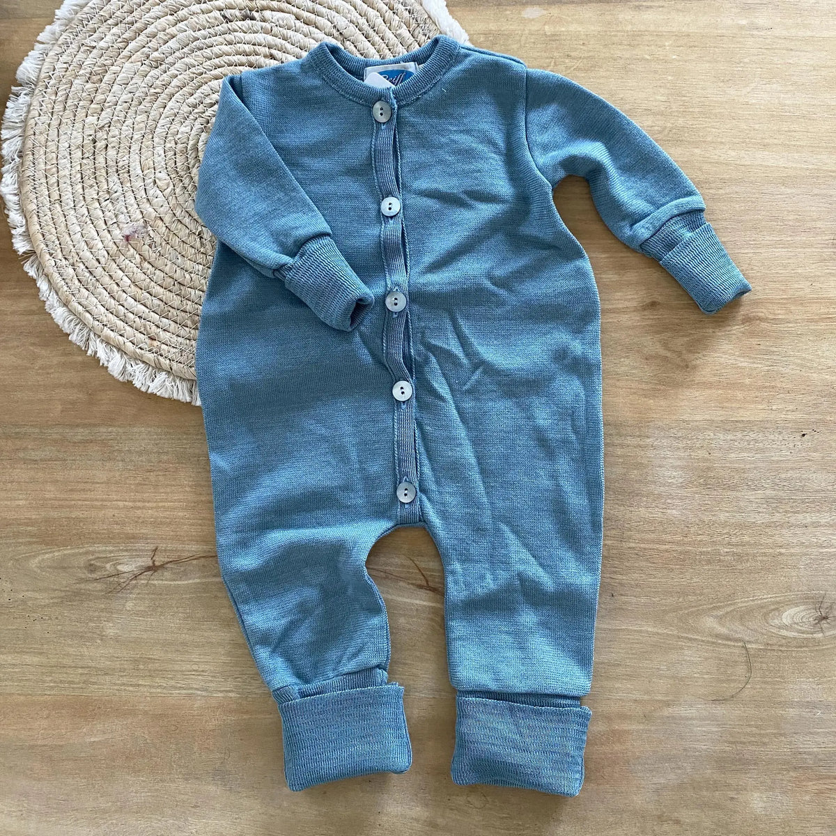 Pyjama en éponge de laine et soie Reiff - Aqua