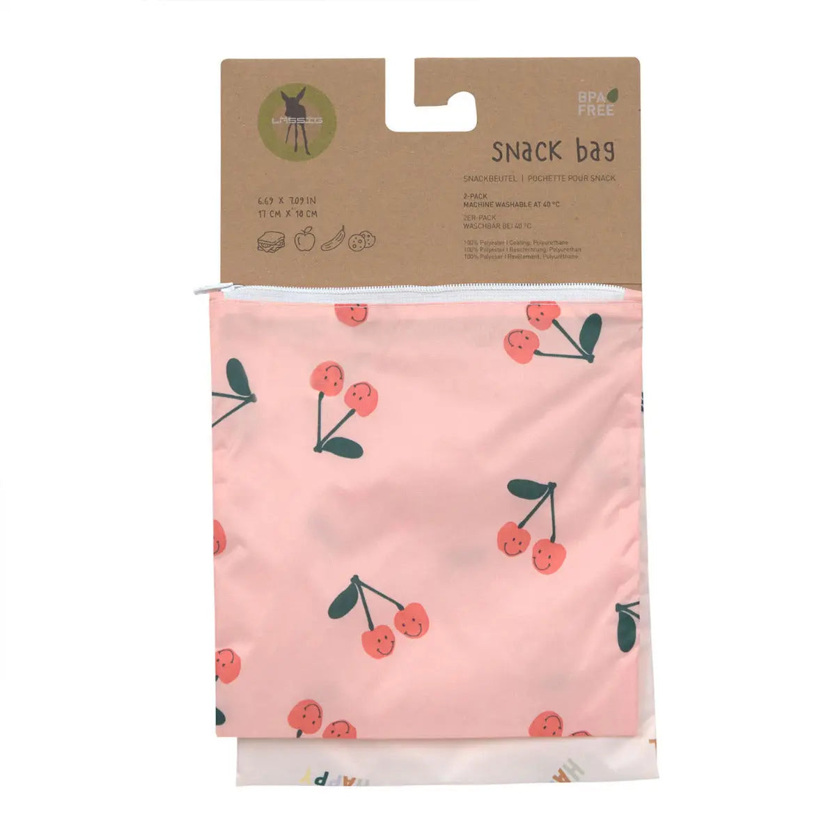2 pochettes à snack Lässig - Happy Fruits Cerise - Lilinappy