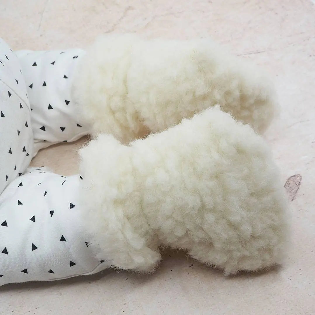 Chaussons en laine vierge Bébé Saling - Naturel - Lilinappy
