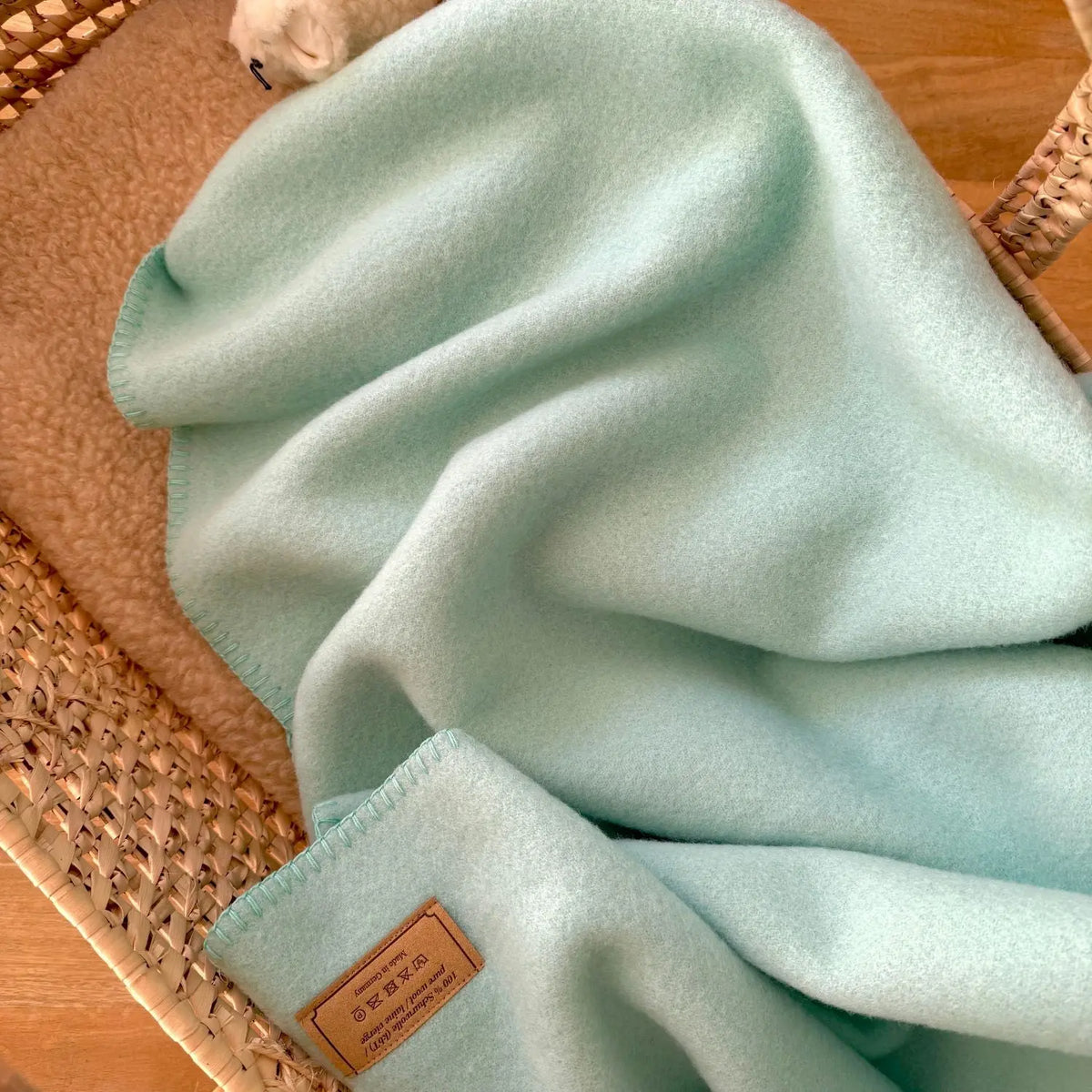 Couverture en laine vierge Songe Sassoupi - Jade