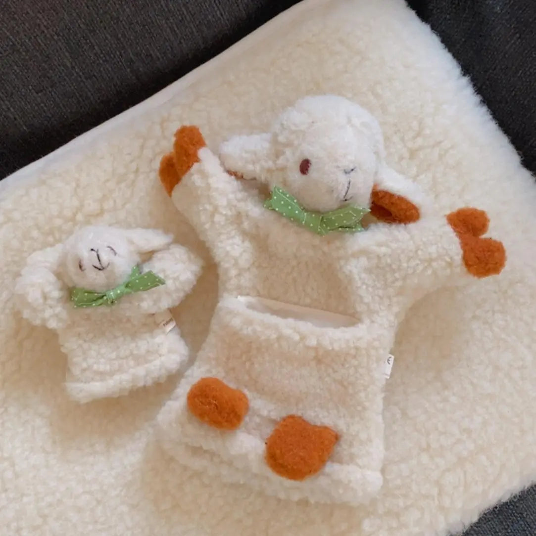 Marionnette en laine vierge Maman/bébé Sassoupi