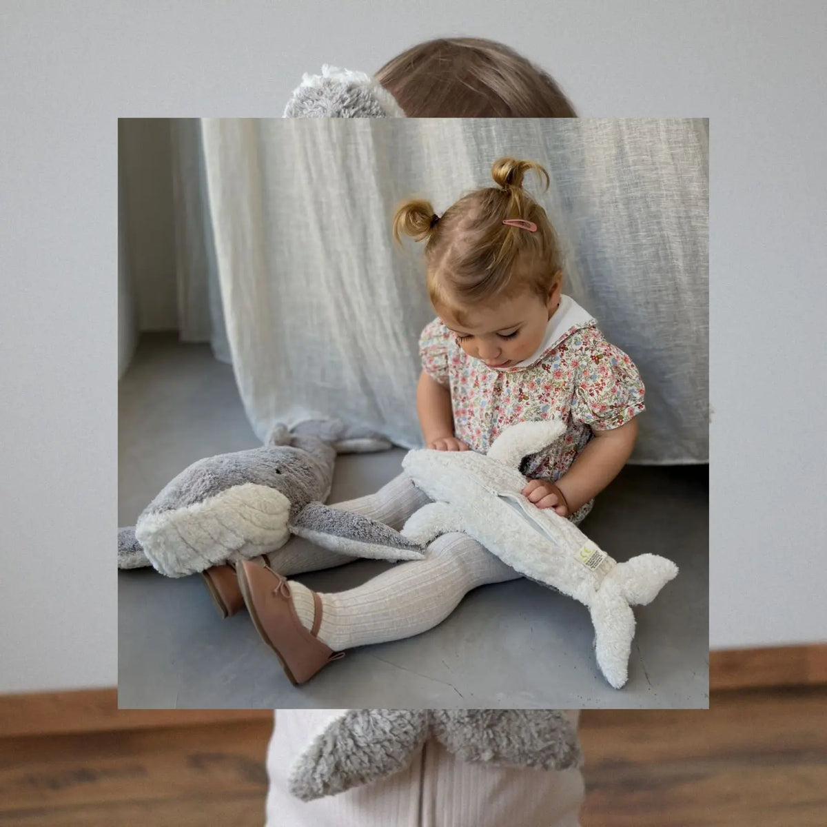 Doudou bouillotte en coton bio Senger Naturwelt - Baleine - Lilinappy