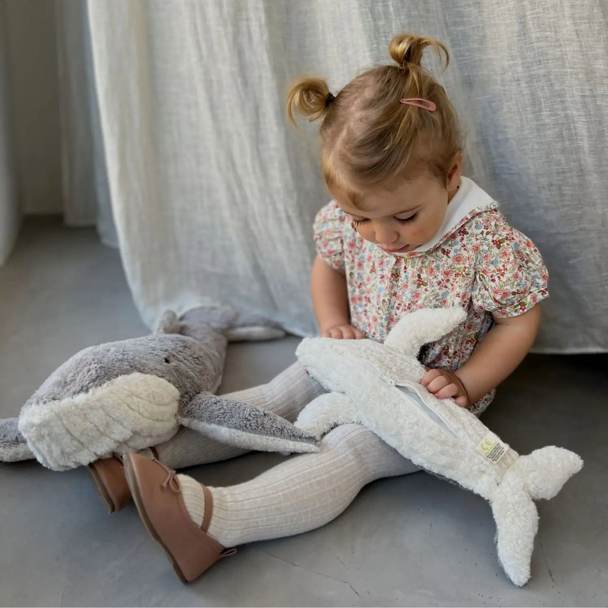 Doudou bouillotte en coton bio Senger Naturwelt - Baleine - Lilinappy