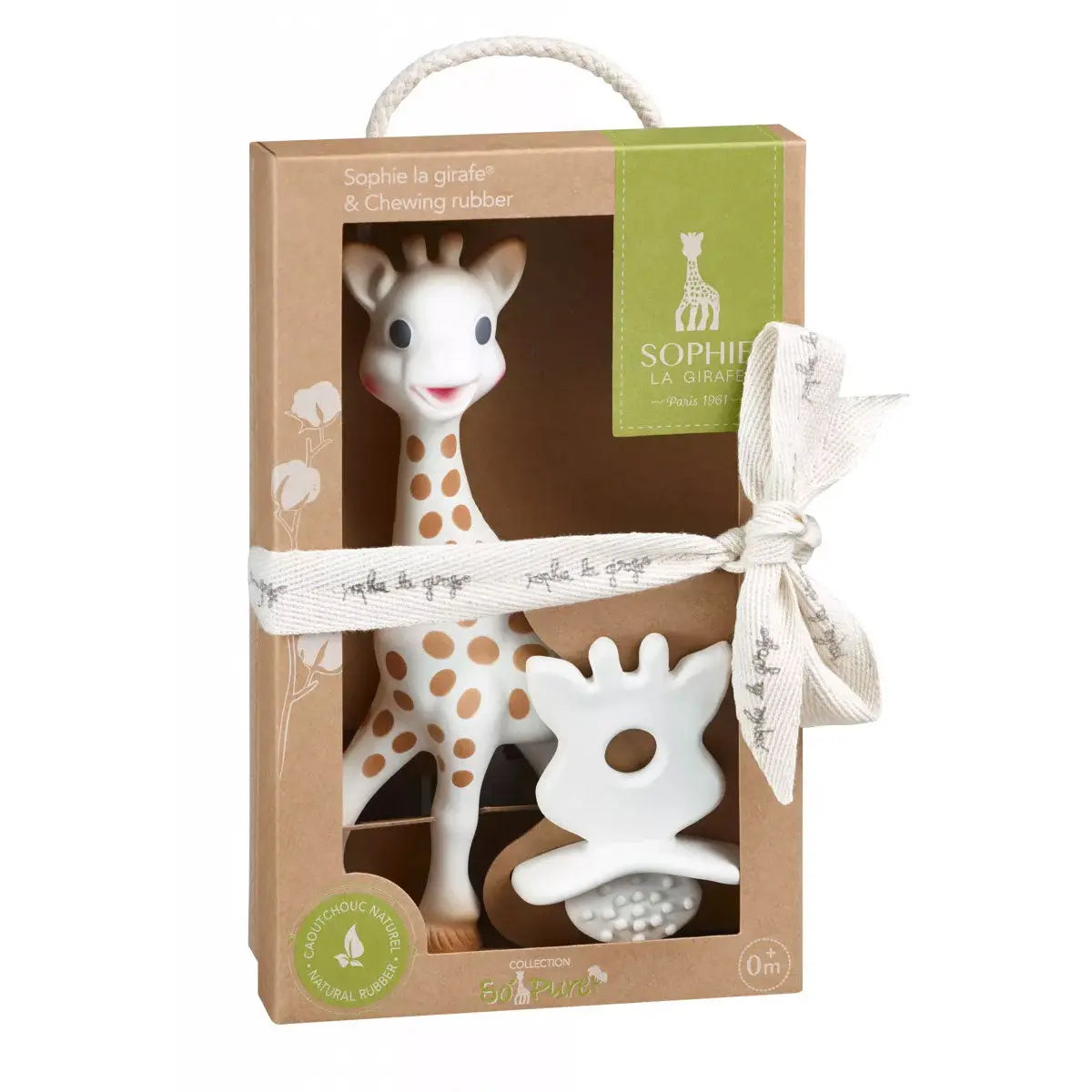 Sophie la girafe & Sucette de dentition So'Pure en caoutchouc naturel