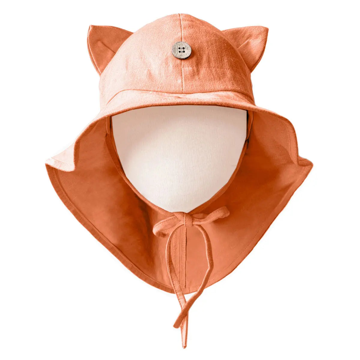 Chapeau de soleil ajustable ManyMonths avec oreilles de chat – Ginger Orange
