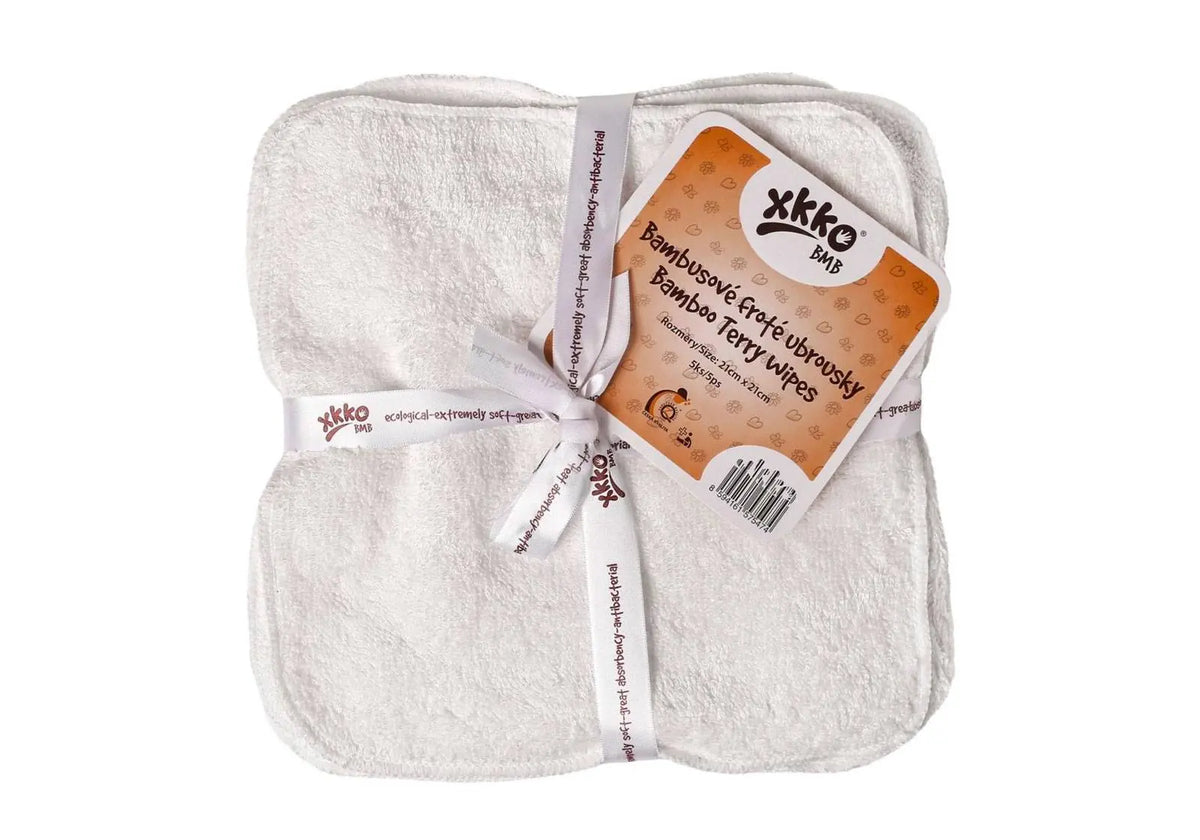 Lot de 5 grandes lingettes lavables en bambou XKKO