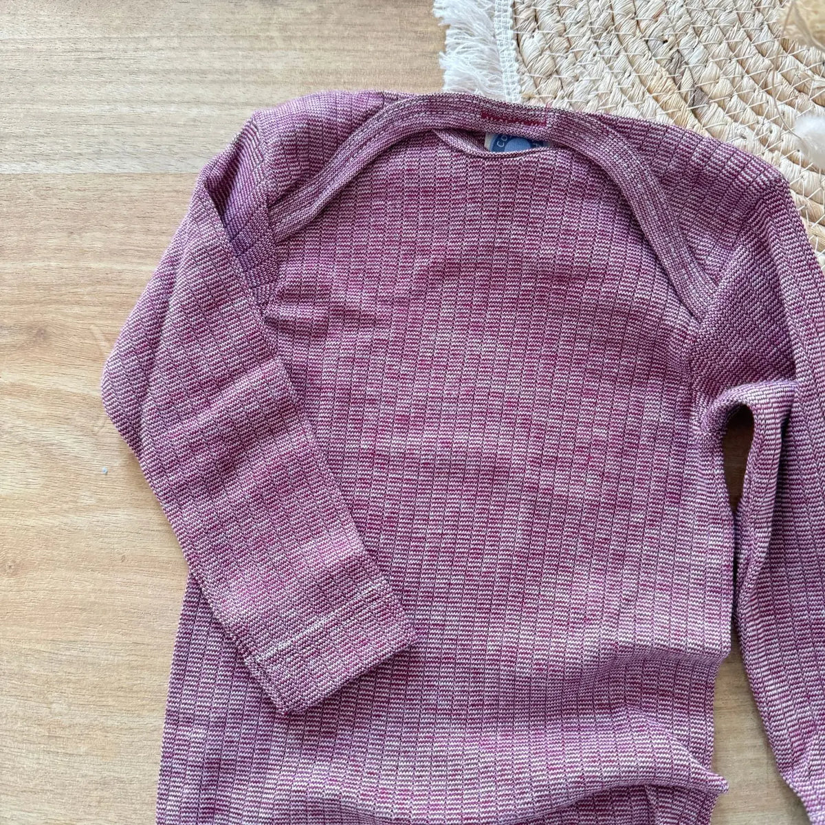 Body à ML en laine, soie et coton bio Cosilana - Bordeaux - Lilinappy