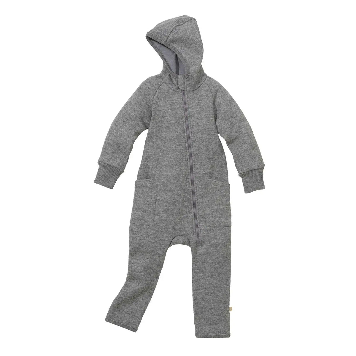 Combinaison bébé zippée en laine bouillie Disana - Gris - Lilinappy