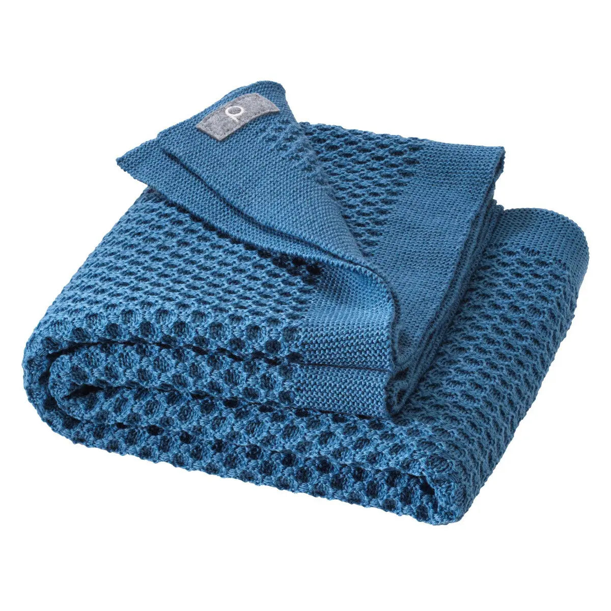 Couverture bébé nid d'abeilles en laine Disana - Dove Blue