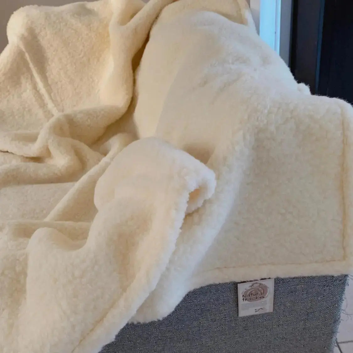 Couverture pure laine vierge naturel Saling - 150x190cm - Lilinappy