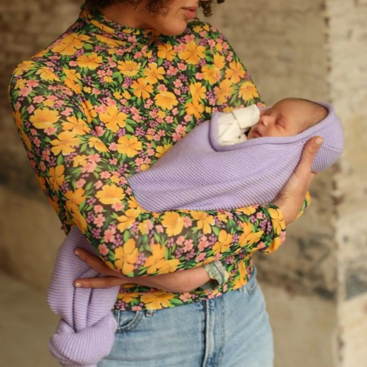 Cocon d'emmaillotage en laine mérinos HVID - Lilas - Lilinappy