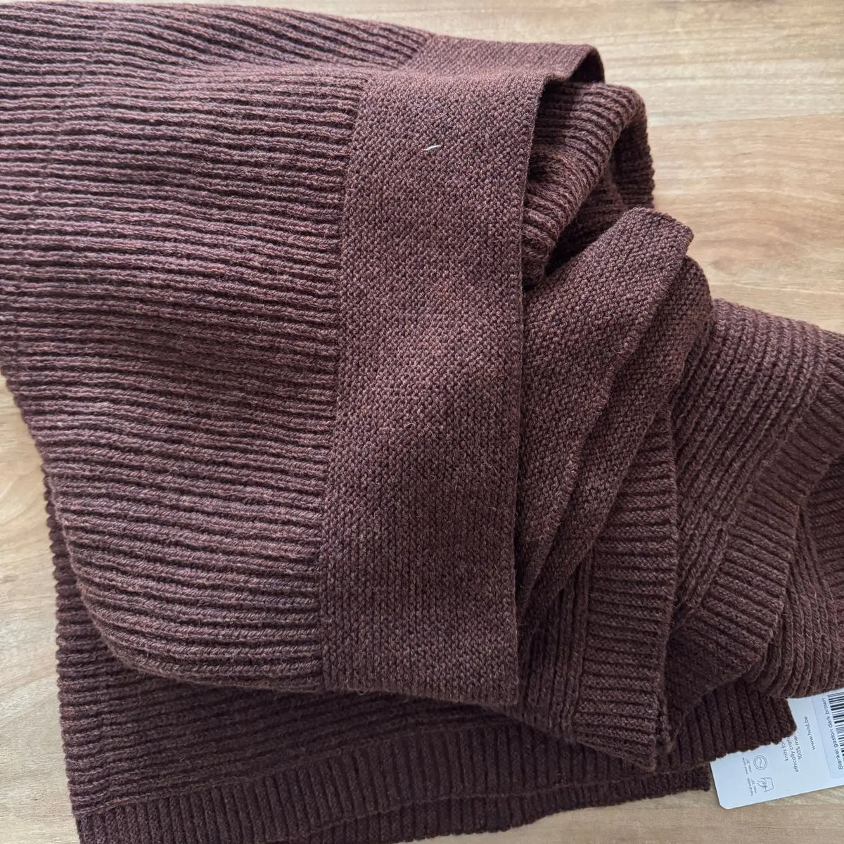 Couverture laine mérinos Gaston HVID 100x140 cm - Dark Brown - Lilinappy