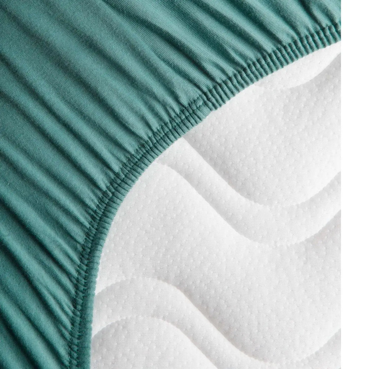 Drap housse en jersey de coton bio Kadolis pour lit bébé - Eucalyptus 