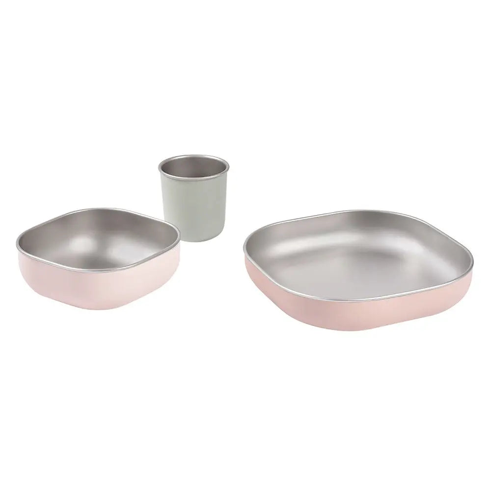 Coffret repas bébé inox Béaba - Barbe à papa 
