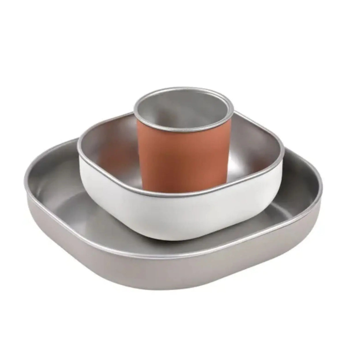Coffret repas bébé inox Béaba - Terracotta 