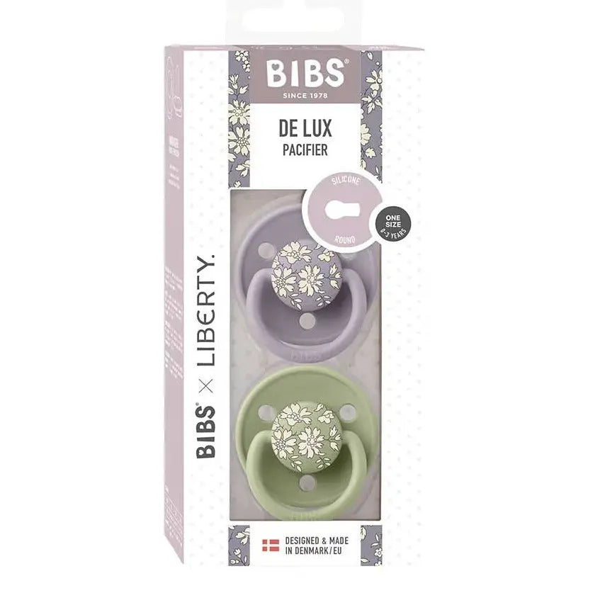 Pack de 2 tétines de Lux en silicone Bibs - Capel sage - Lilinappy