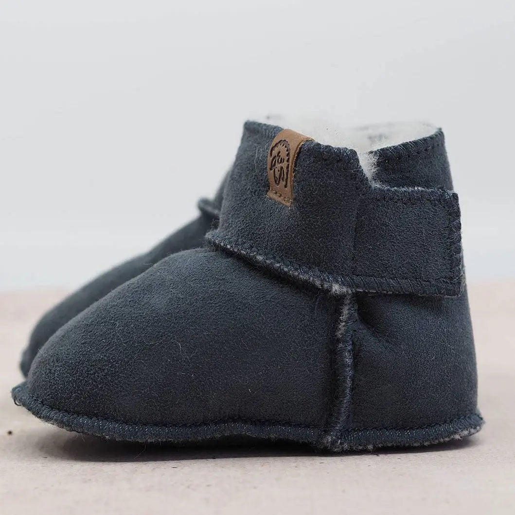 Bottines bébé en peau d’agneau KUSCHL Fellhof – Gris - Lilinappy