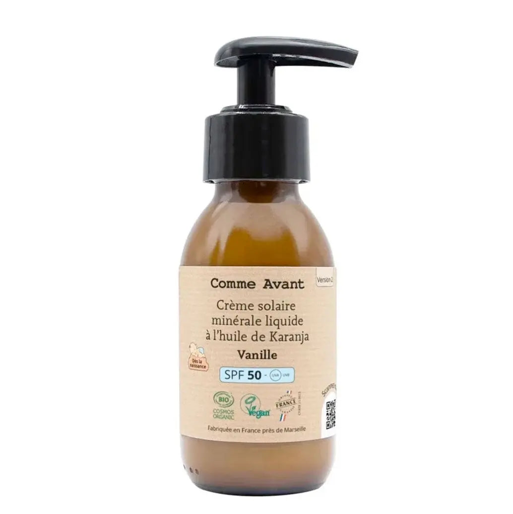 Crème solaire liquide minérale SPF50 Comme Avant - dès la naissance 