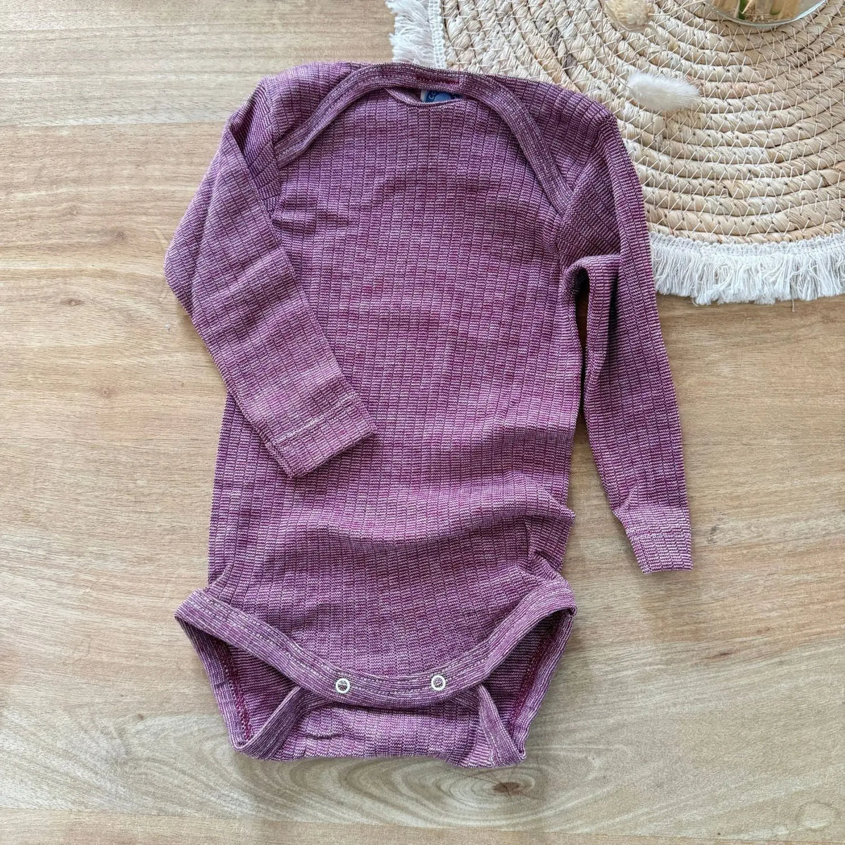 Body à ML en laine, soie et coton bio Cosilana - Bordeaux - Lilinappy