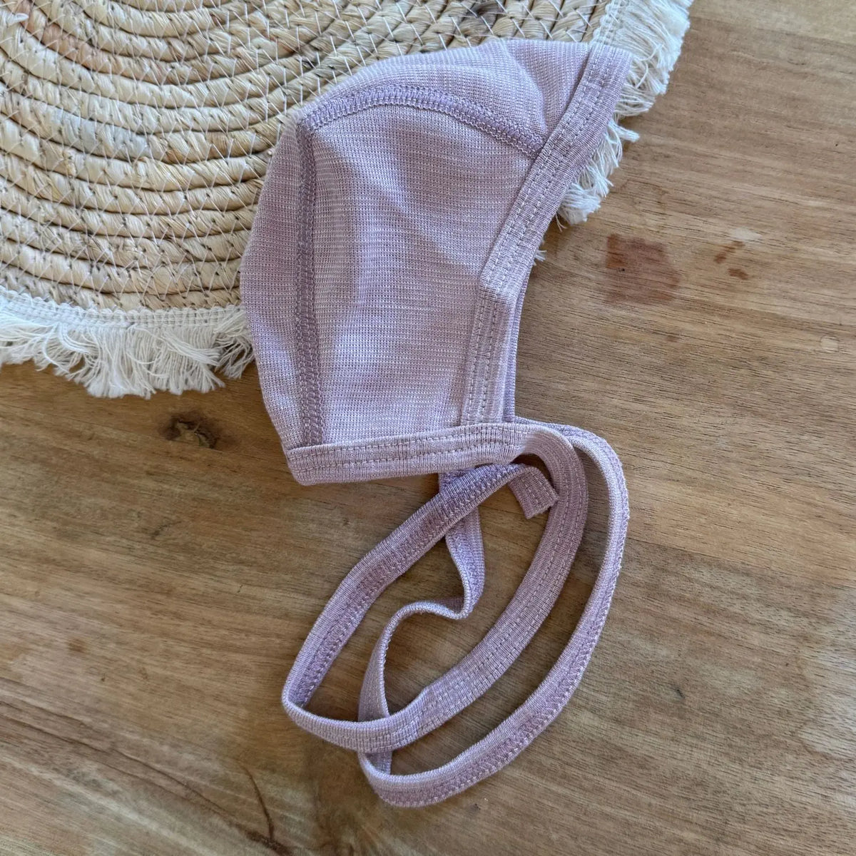 Bonnet en laine et soie Cosilana -  Rose poudre 